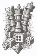 dice playing cards chess pieces  tattoo design idea