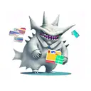 Gengar with credit card tattoo design idea
