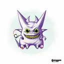 Gengar with credit card tattoo design idea