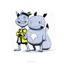 Ed Edd and Eddy with pokemon head tattoo design idea
