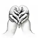 a tattoo idea based on the hands in the famous drawing "The Creation of Adam" while one hand is clearly holding candy tattoo design idea