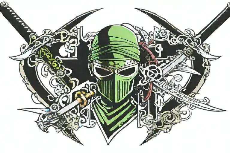 zoro swords tattoo design idea