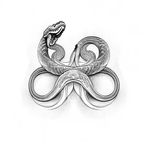 white snake black snake bonded in heart  tattoo design idea