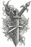 Demon Blood Sword with thorns wrapped in it tattoo design idea