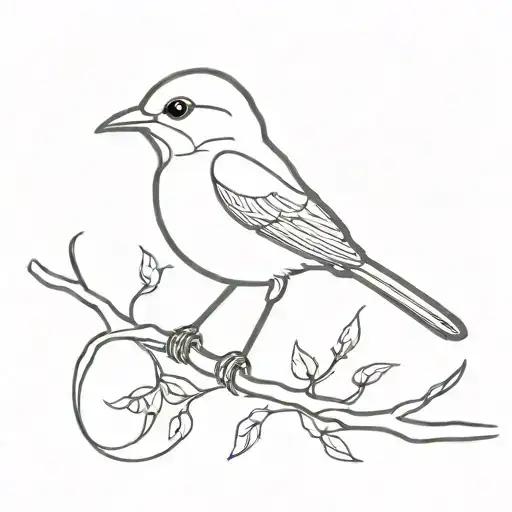 Nightingale bird flying tattoo design idea