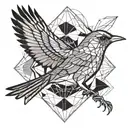 Nightingale bird flying tattoo design idea
