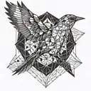 Nightingale bird flying tattoo design idea