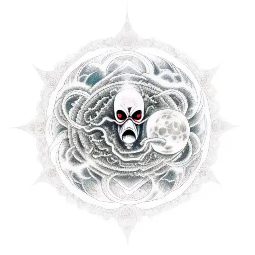 infinite tsukuyomi moon tattoo design idea