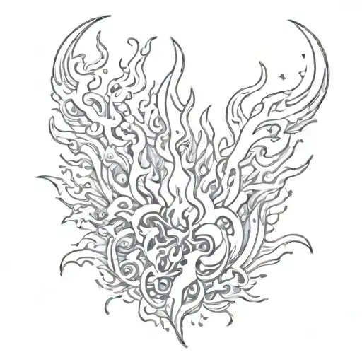 flame and ice tattoo design idea