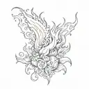 flame and ice tattoo design idea