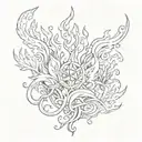 flame and ice tattoo design idea