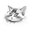 Finally daddy cat accept his baby try to be a father tattoo design idea