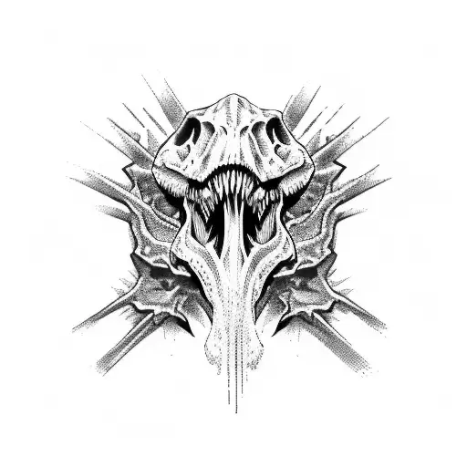 dinosaur skull  tattoo design idea