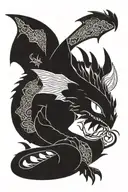 simple toothless dragon tattoo design idea