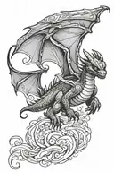 toothless dragon flying tattoo design idea