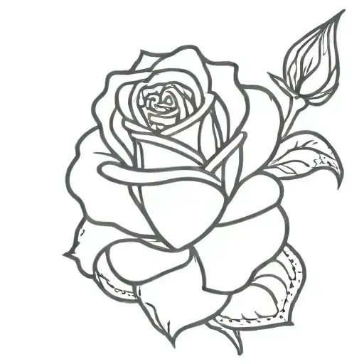 rose beauty and the beast rose tattoo design idea