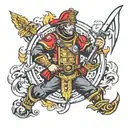 st Florian firefighter tattoo design idea