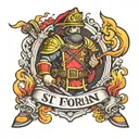 st Florian firefighter tattoo design idea