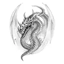 viking dragon style skyrim tattoo design idea
