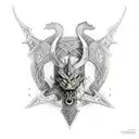 viking dragon style skyrim tattoo design idea