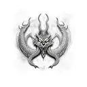 viking dragon style skyrim tattoo design idea