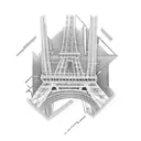 torre eiffel tattoo design idea