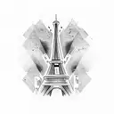 torre eiffel tattoo design idea