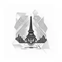 torre eiffel tattoo design idea