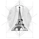 torre eiffel tattoo design idea