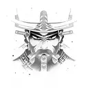 Half sleeve samurai tattoo with everything happens for a reason tattoo design idea