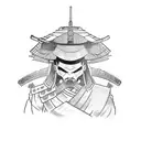 Half sleeve samurai tattoo with everything happens for a reason tattoo design idea
