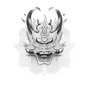 Hannya mask tattoo design idea
