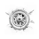 mad max wheel tattoo design idea