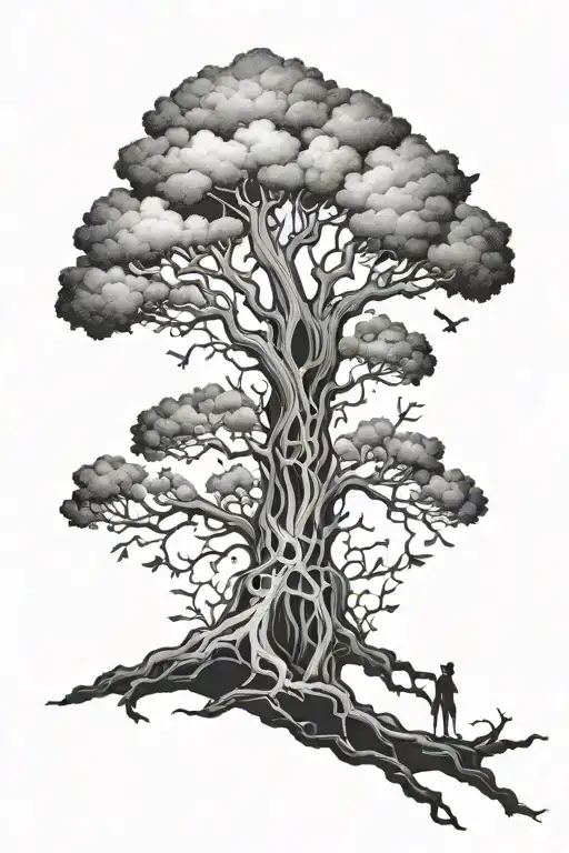 tree and death tattoo design idea