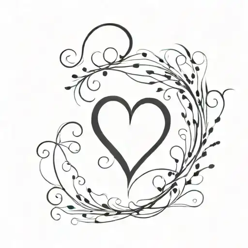semicolon with black filled heart tattoo design idea