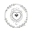 semicolon with black filled heart tattoo design idea