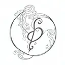 semicolon with black filled heart tattoo design idea