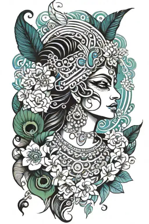 krishna with peacock feather tatoo design tattoo design idea