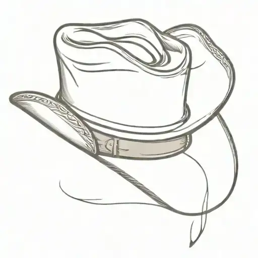 cowboy hat tattoo design idea