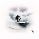 surfing tattoo design idea