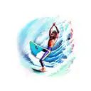 surfing tattoo design idea