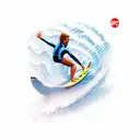 surfing tattoo design idea