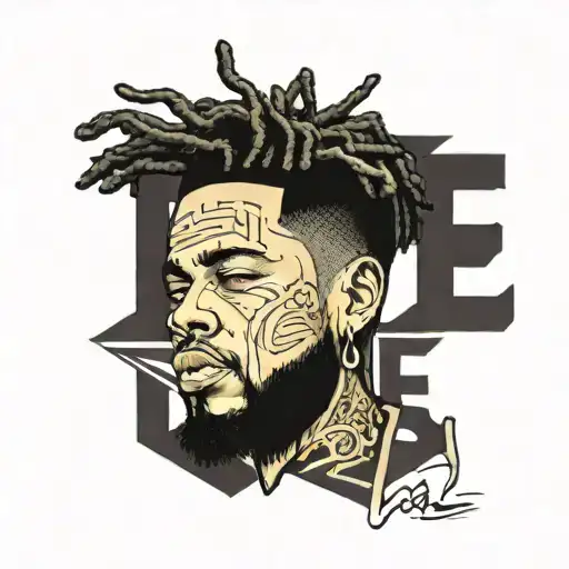 j cole love yourz vertical text tattoo design idea