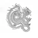 Dragon in colour and samurai with a budha  tattoo design idea