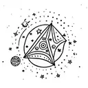 A lucky charm with stars and planets tattoo design idea