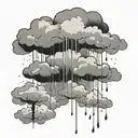 cloud rain falling tattoo design idea