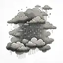 cloud rain falling tattoo design idea