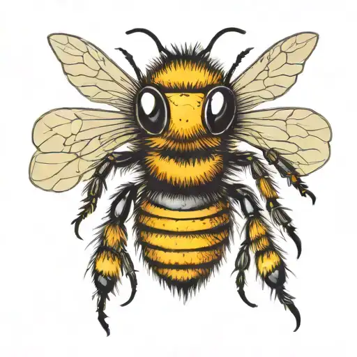 bee wearing tattoo and eyeglasses resting tattoo design idea