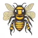 bee wearing tattoo and eyeglasses resting tattoo design idea