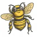 bee wearing tattoo and eyeglasses resting tattoo design idea